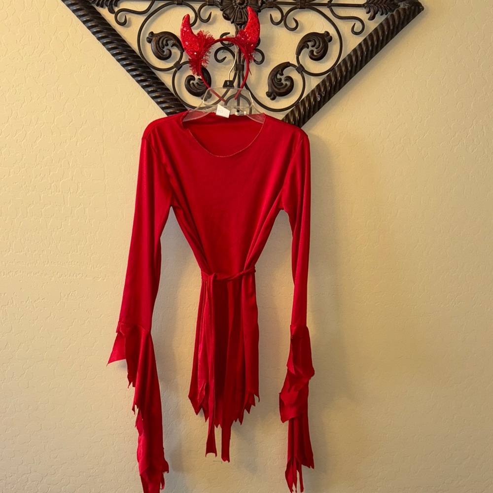 Adorable Halloween Devil costume with devil headband